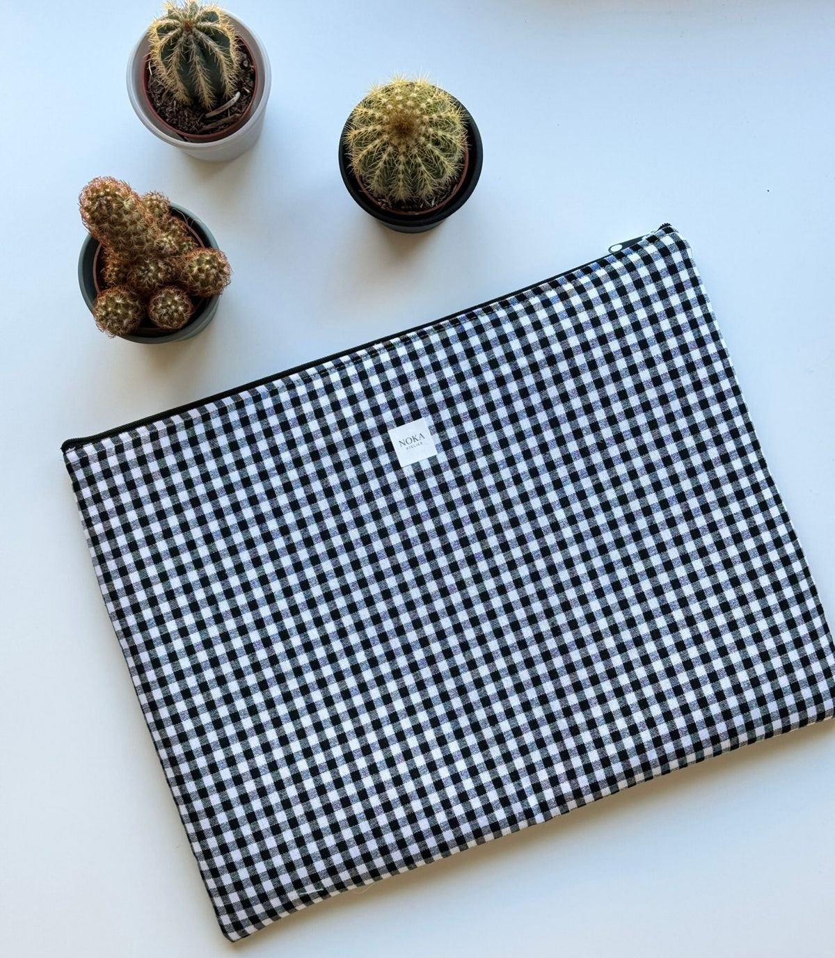 Funda Portatil Vichy Negro