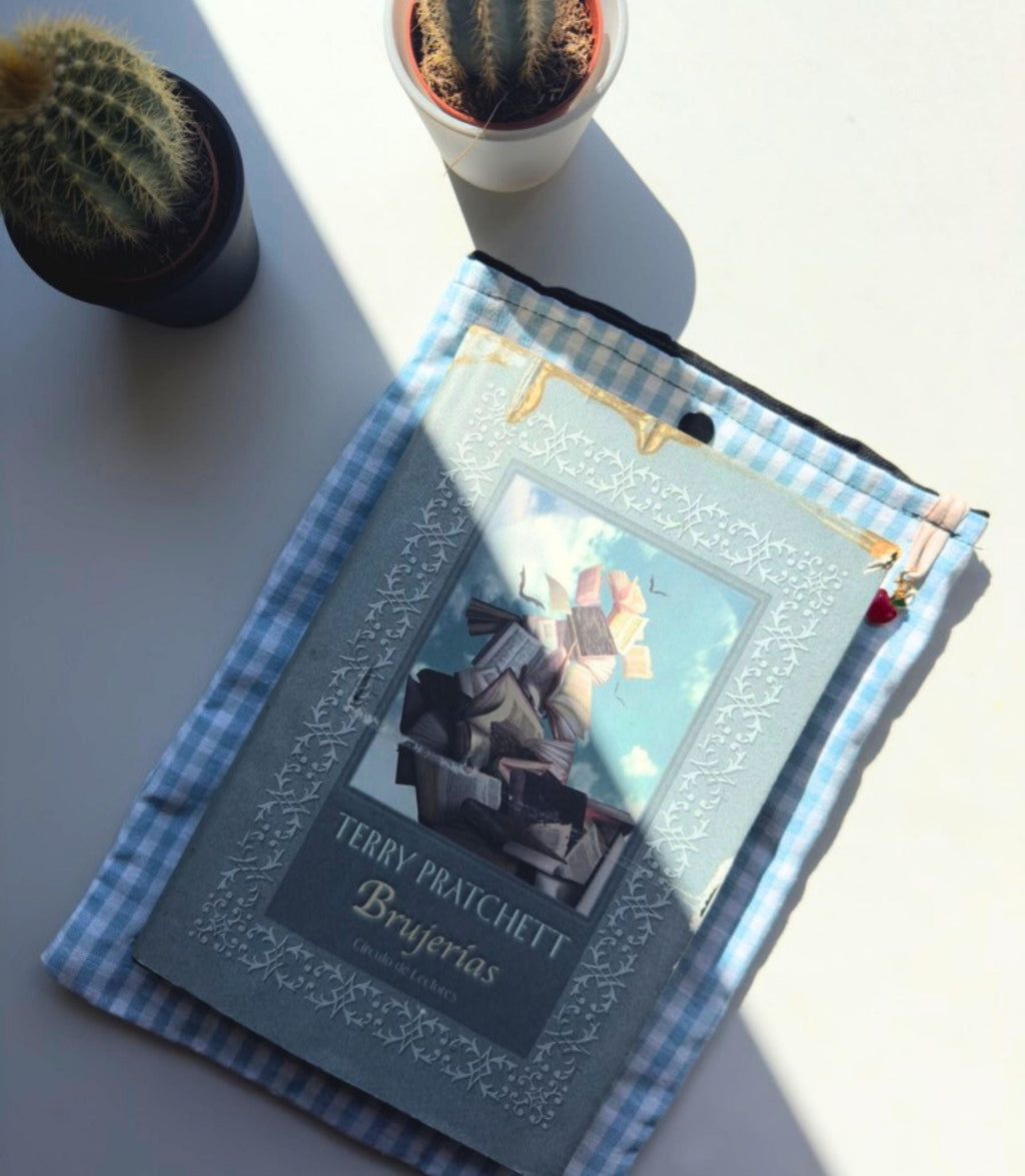Funda Libro Vichy azul