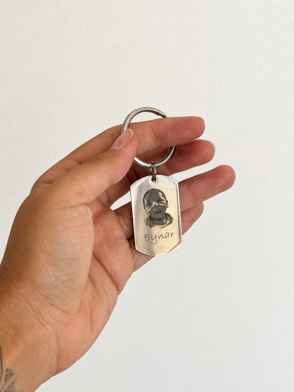 Llavero personalizado de acero inoxidable — Rectangular