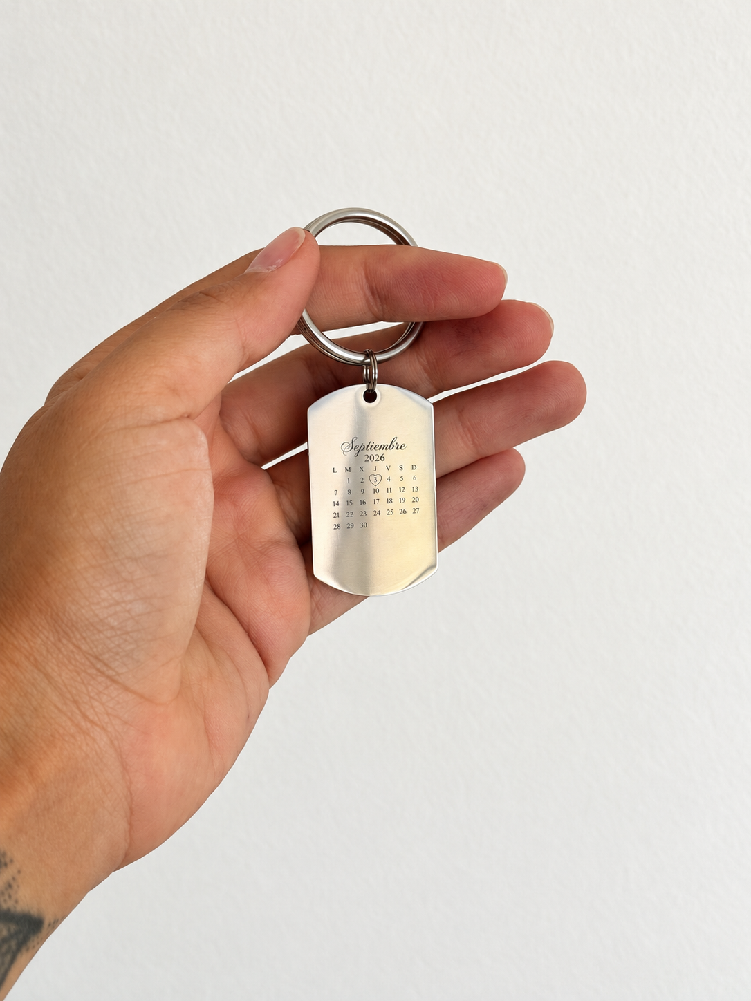 Llavero personalizado de acero inoxidable — Rectangular