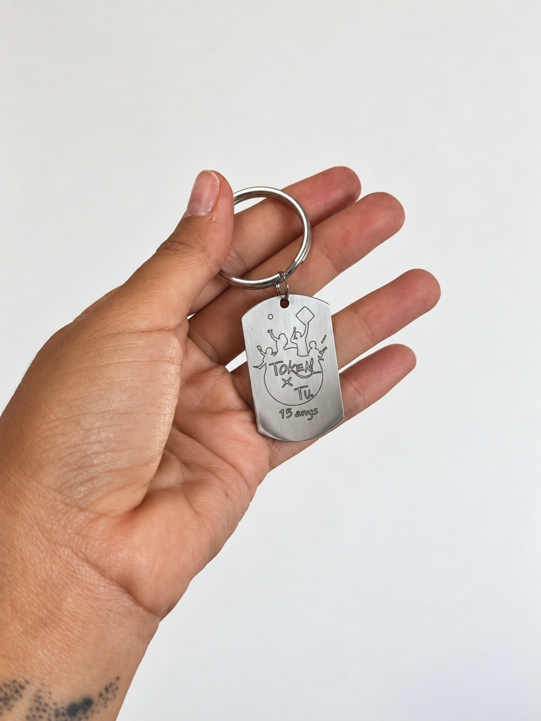 Llavero personalizado de acero inoxidable — Rectangular