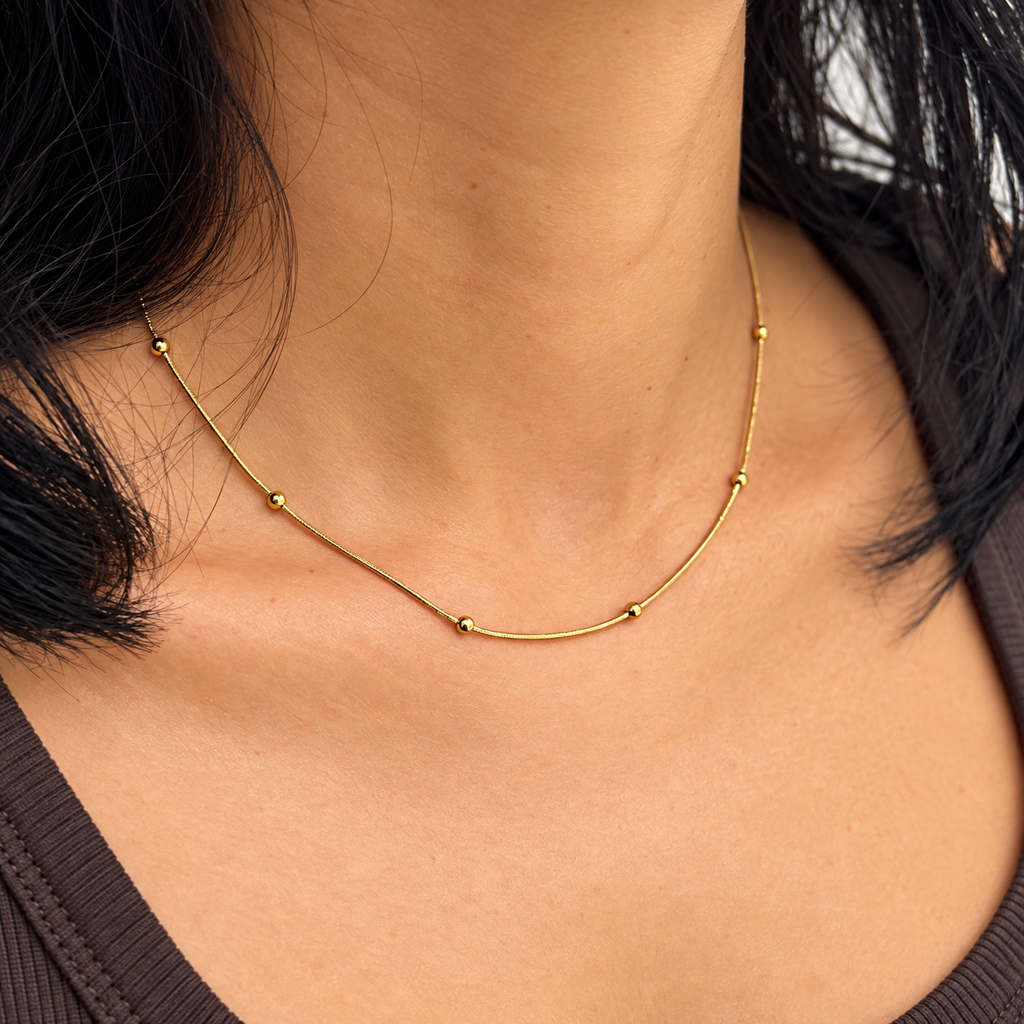 Collar de bolitas de acero inoxidable