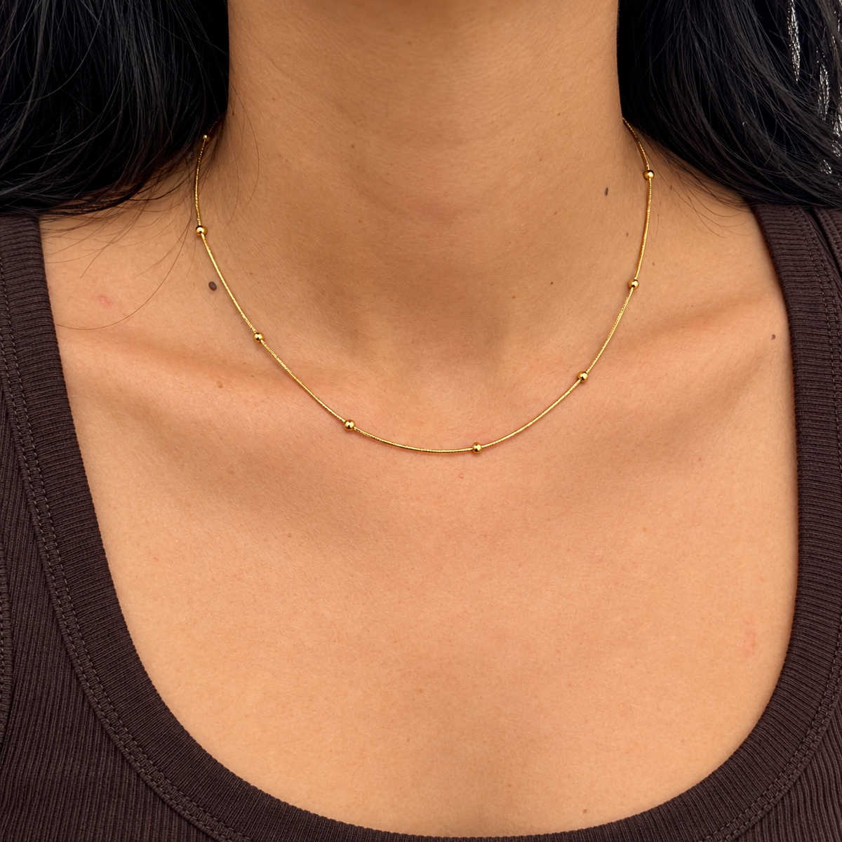 Collar de bolitas de acero inoxidable